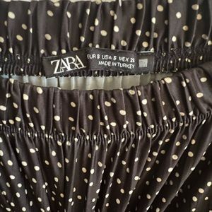 Zara Black and White Polka Dot midi skirt